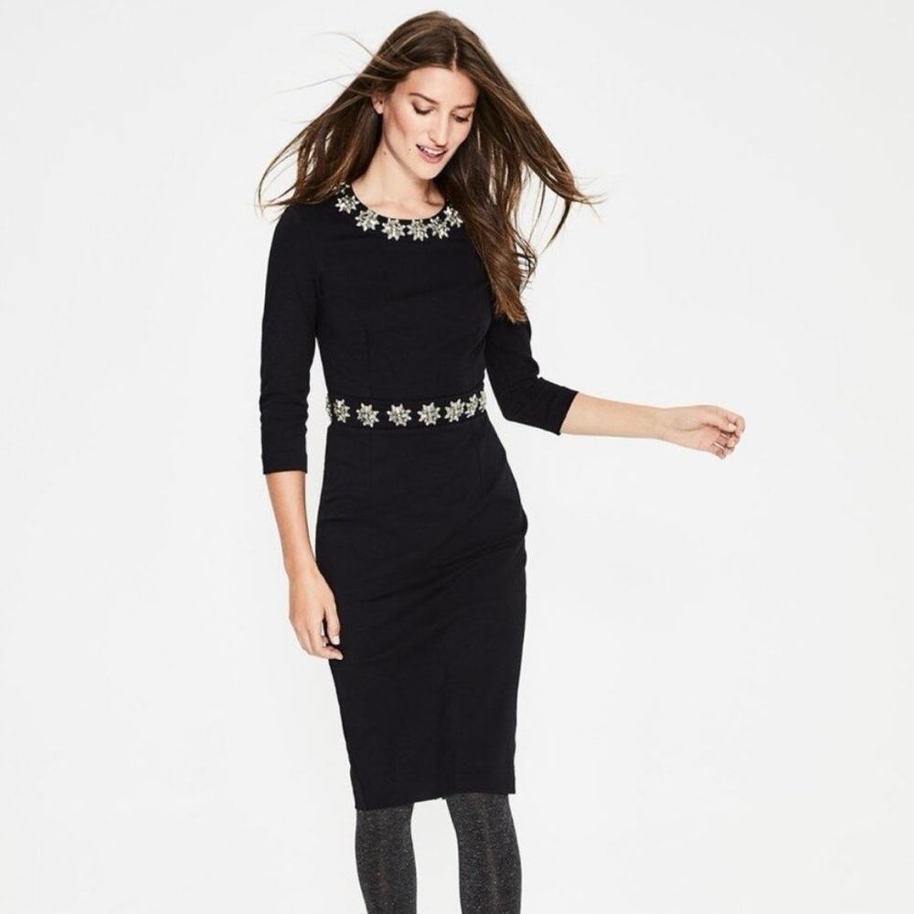 BODEN Matilda Crystal Embellished Black Dress- 6P - Picture 2 of 16